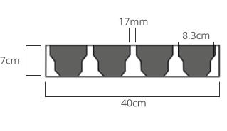 17mm 7cm 8,3cm 40cm